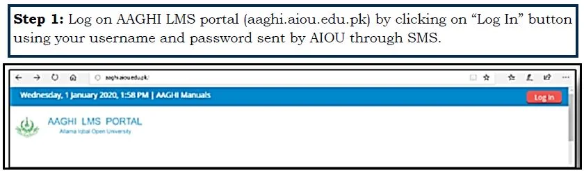 How to Login at Aaghi LMS Portal AIOU